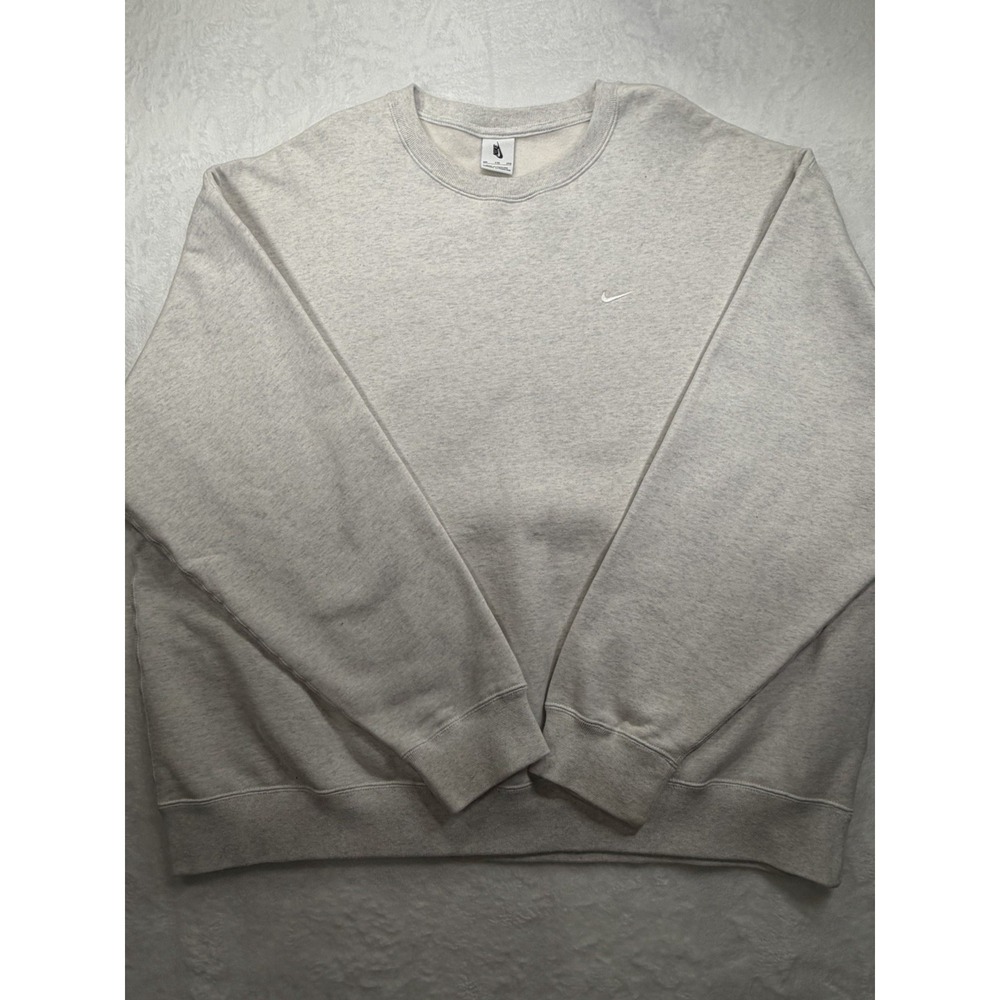 Vintage 90's NIKE White Embroidered Swoosh Crewneck Sweatshirt Size 2XL Gray